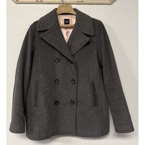 Gap Gray Wool Pea Coat Double Breasted Jacket Medium
